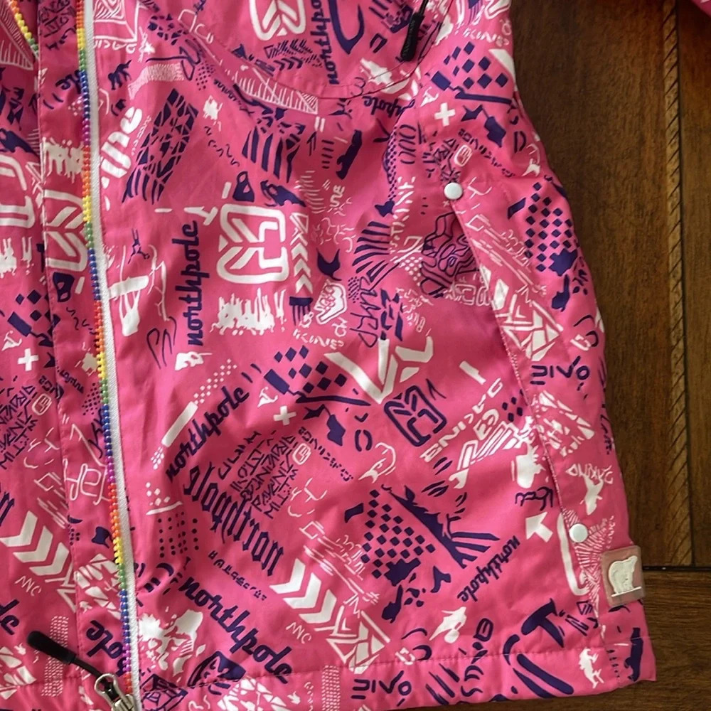 North Pole Ski Snow pink jacket hoodie size M - Picture 5 of 15